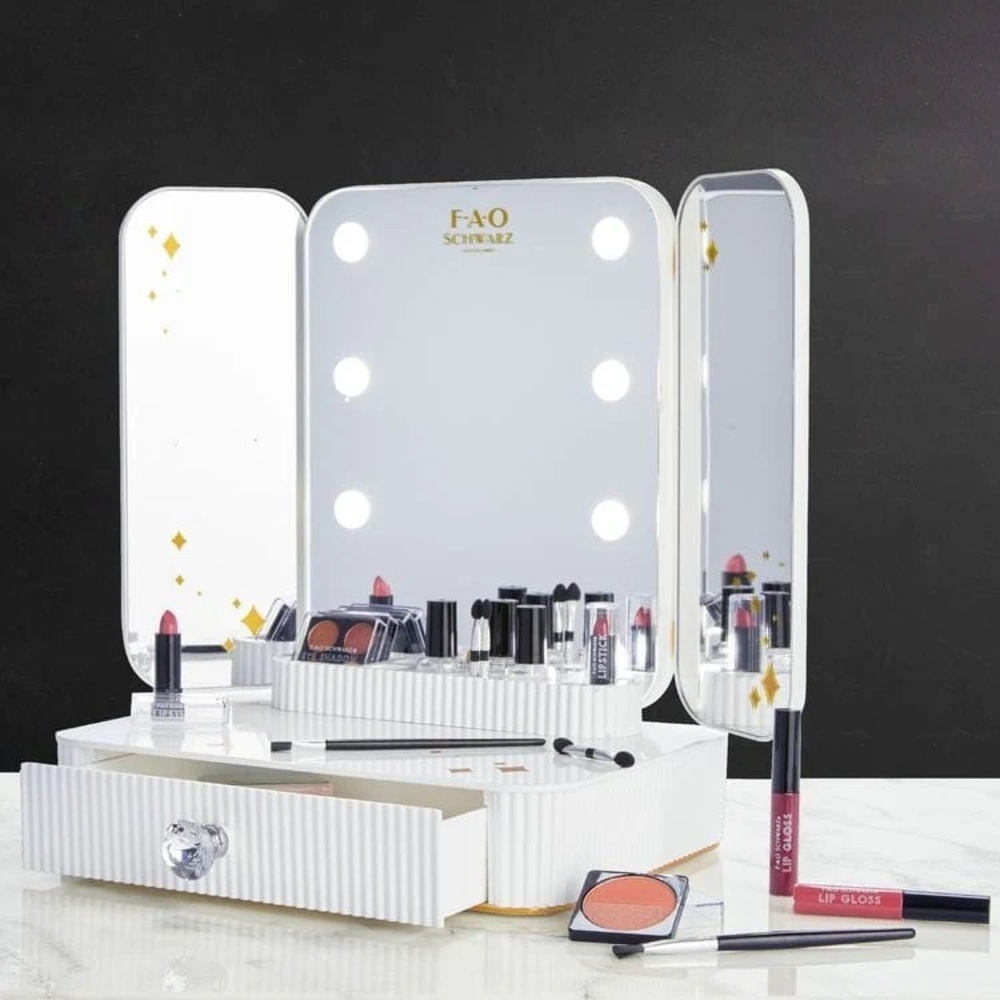 New FAO Schwarz Makeup Vanity Set 25-Piece Stunning Style Makeup Vanity Set Girl